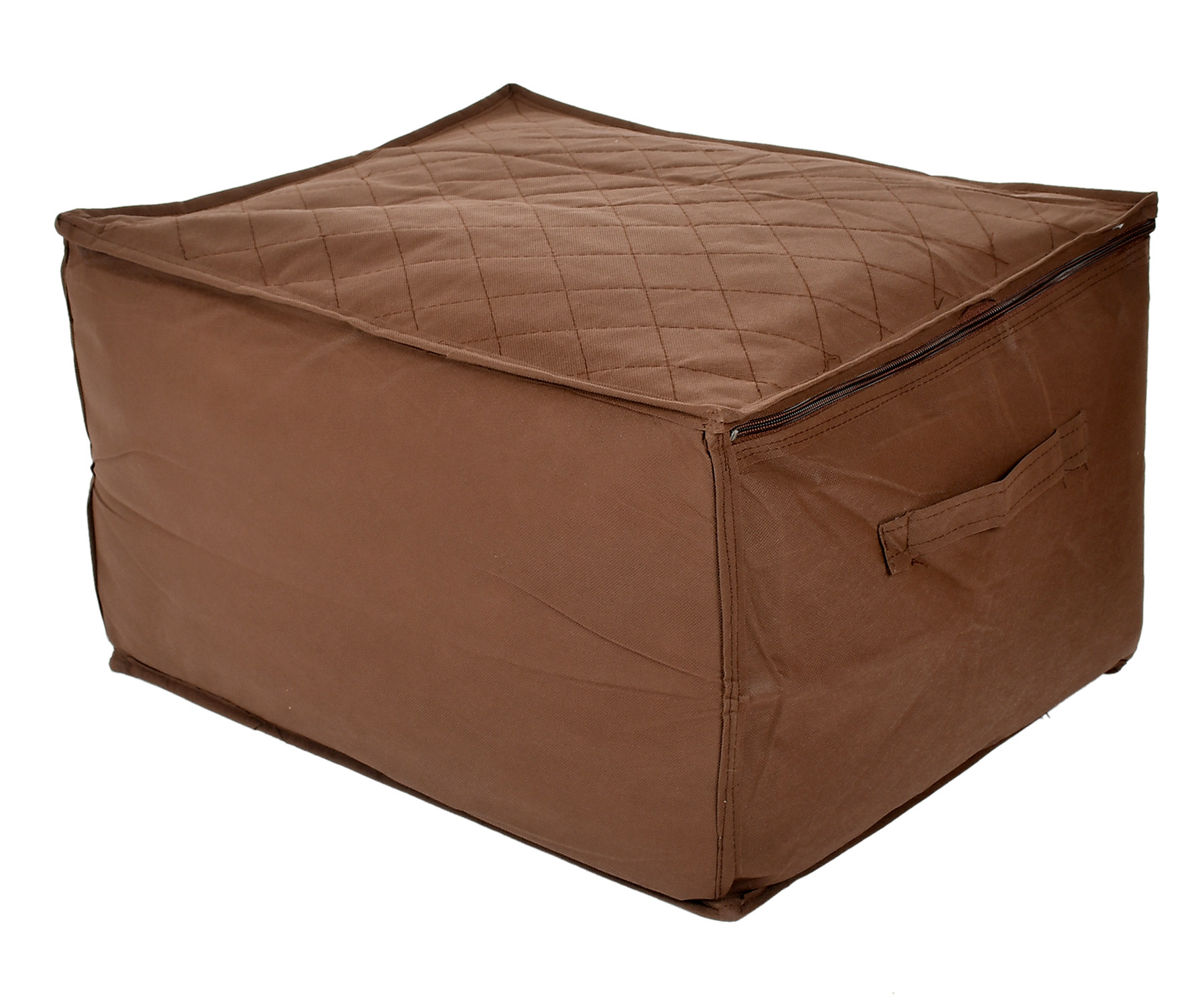 Kuber Industries Clothing Storage Bags, Under Bed Foldable Organizer, Store Blankets, Clothes With Zipper Tranasparent Window, 66 Litre (Brown)-HS_38_KUBMART21297