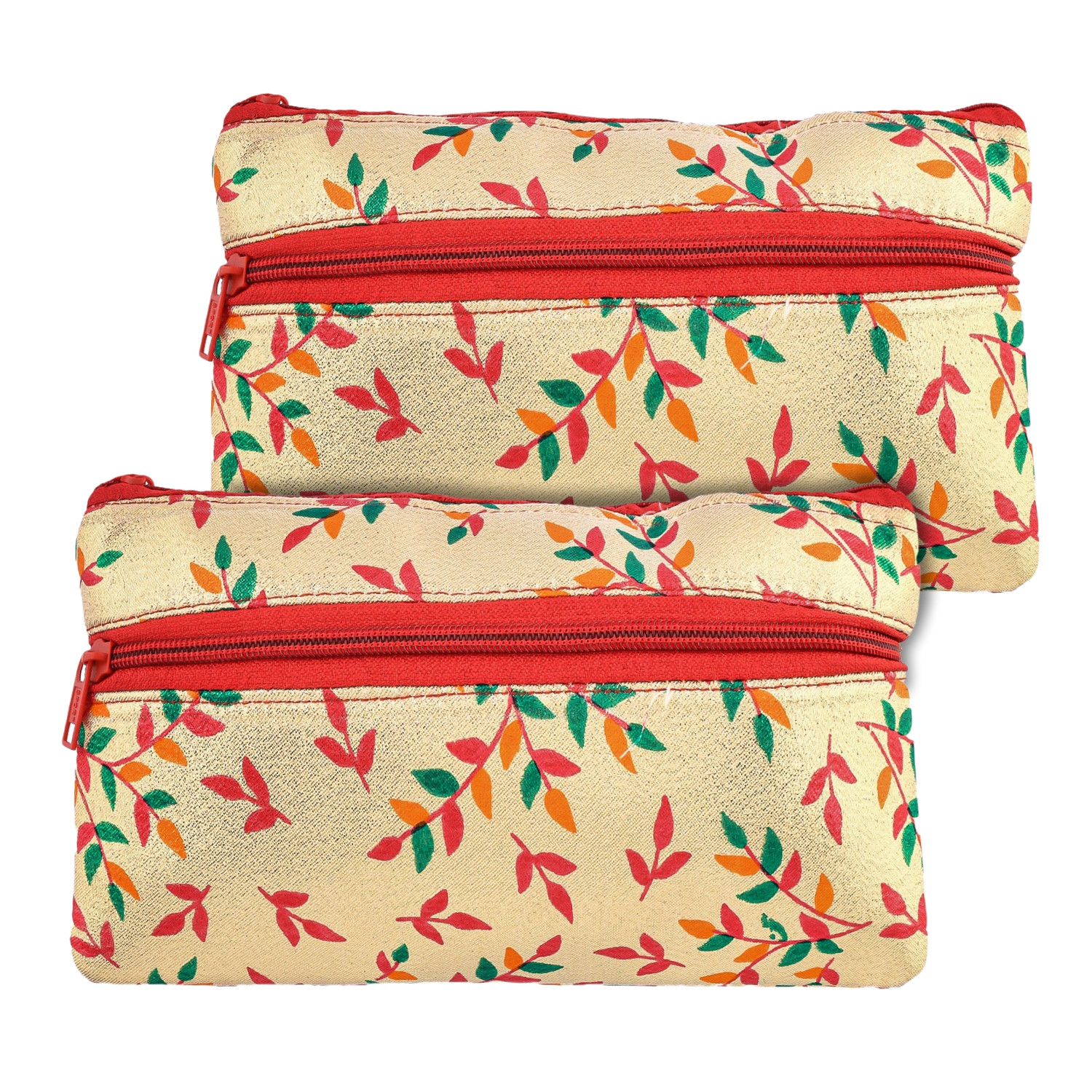 Kuber Industries Clutch Purse | Traditional Hand Purse | Silk Shagun Hand Bag | Gifts Hand Purse | Hand Wallet Clutch | Ladies Hand Purse | Shining Leaf Chain Purse |Golden