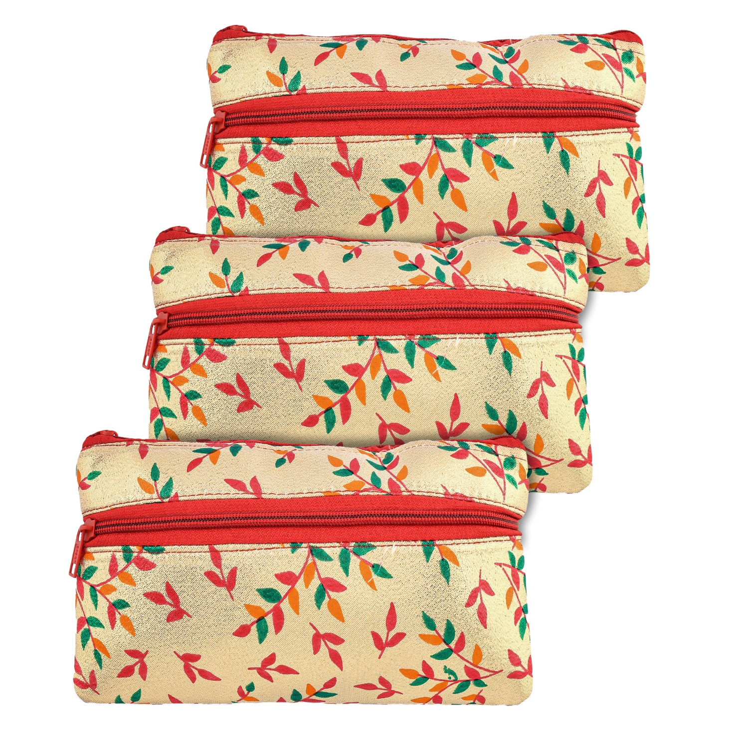 Kuber Industries Clutch Purse | Traditional Hand Purse | Silk Shagun Hand Bag | Gifts Hand Purse | Hand Wallet Clutch | Ladies Hand Purse | Shining Leaf Chain Purse |Golden