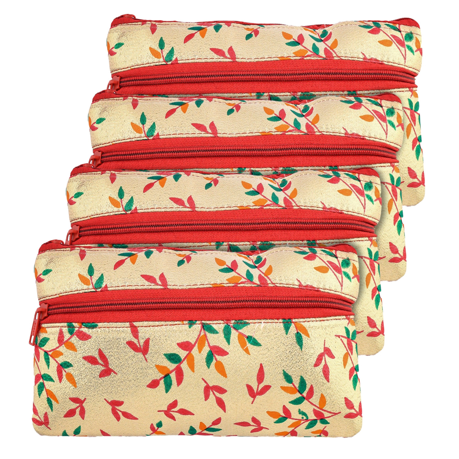 Kuber Industries Clutch Purse | Traditional Hand Purse | Silk Shagun Hand Bag | Gifts Hand Purse | Hand Wallet Clutch | Ladies Hand Purse | Shining Leaf Chain Purse |Golden