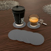 Coaster | Round Drink Coasters | Foam Tea Coasters for Kitchen | Coasters for Dining Table | Office Desk Coasters | Lining Round Coaster | 6 Piece Set | Gray