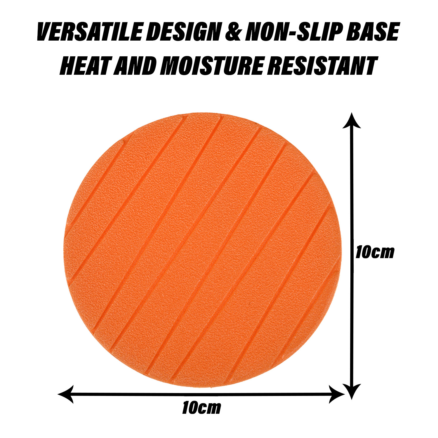 Kuber Industries Coaster | Round Drink Coasters | Foam Tea Coasters for Kitchen | Coasters for Dining Table | Office Desk Coasters | Lining Round Coaster |Orange