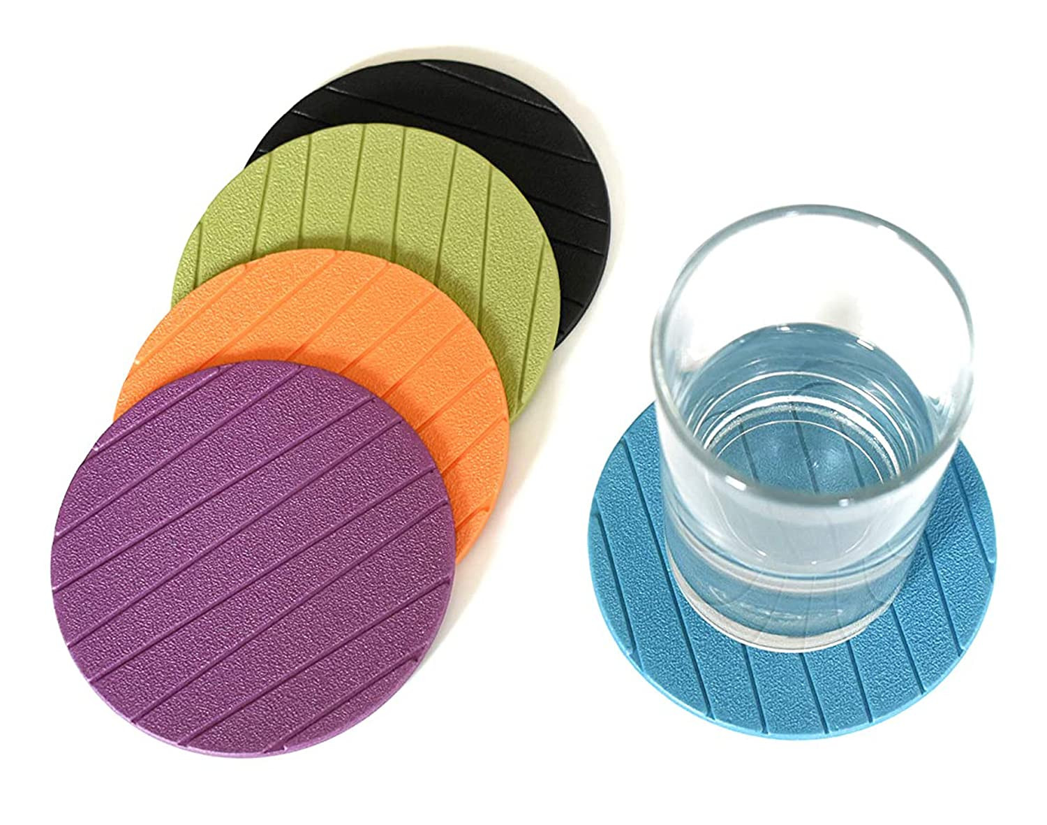 Kuber Industries Coaster | Round Drink Coasters | Foam Tea Coasters for Kitchen | Coasters for Dining Table | Office Desk Coasters | Lining Round Coaster |Orange