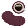 Coaster | Tea Coasters for office Table | Foam Tea Coasters for Kitchen | Coasters for Dining Table | Office Desk Coasters | Round Lining-Design Coaster | 6 Piece Set | Purple