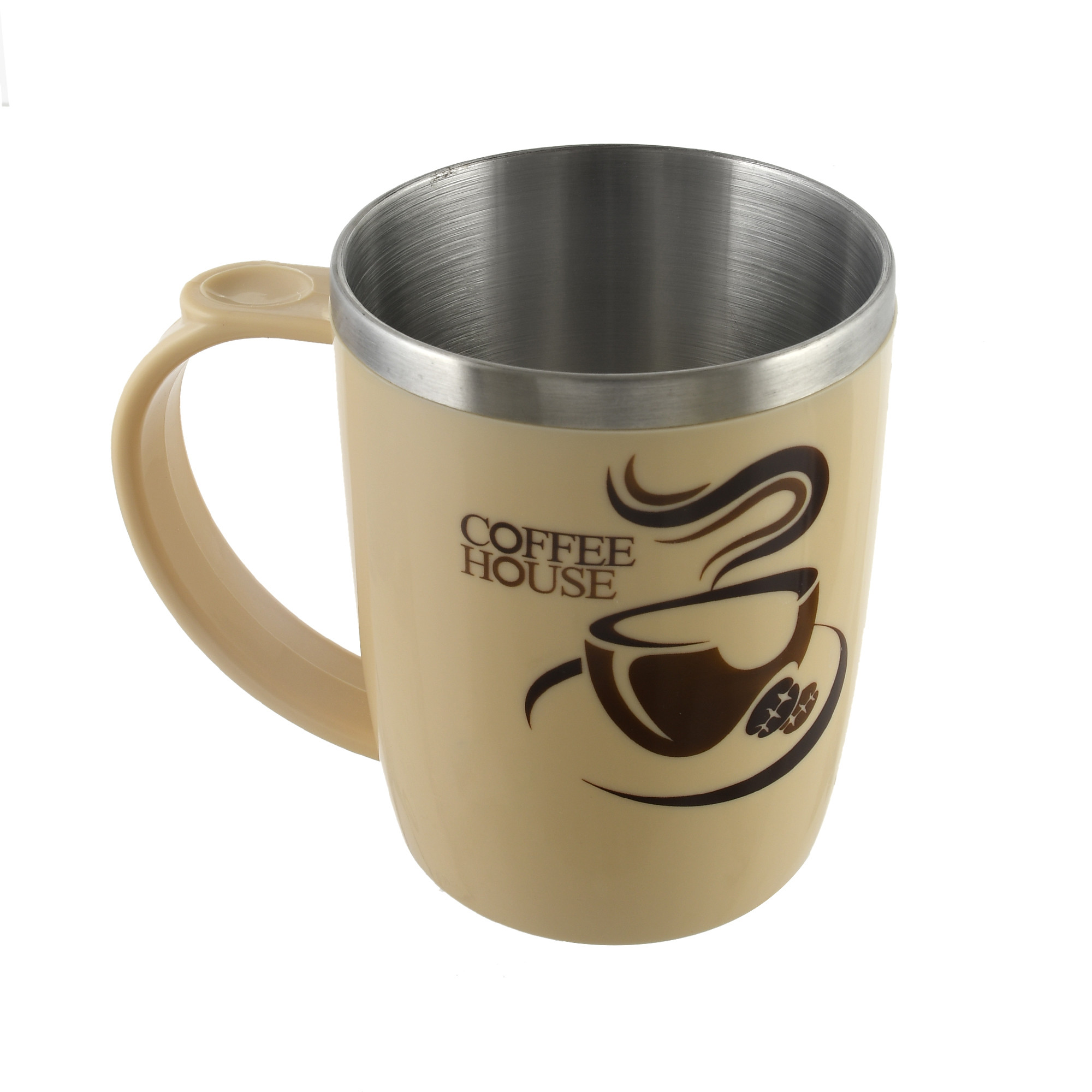 Kuber Industries Coffee House Unicorn Tea Coffee Time Unbreakable hot Insulated Double Wall Stainless Steel Travel Mug With Sipper Lid (Cream)