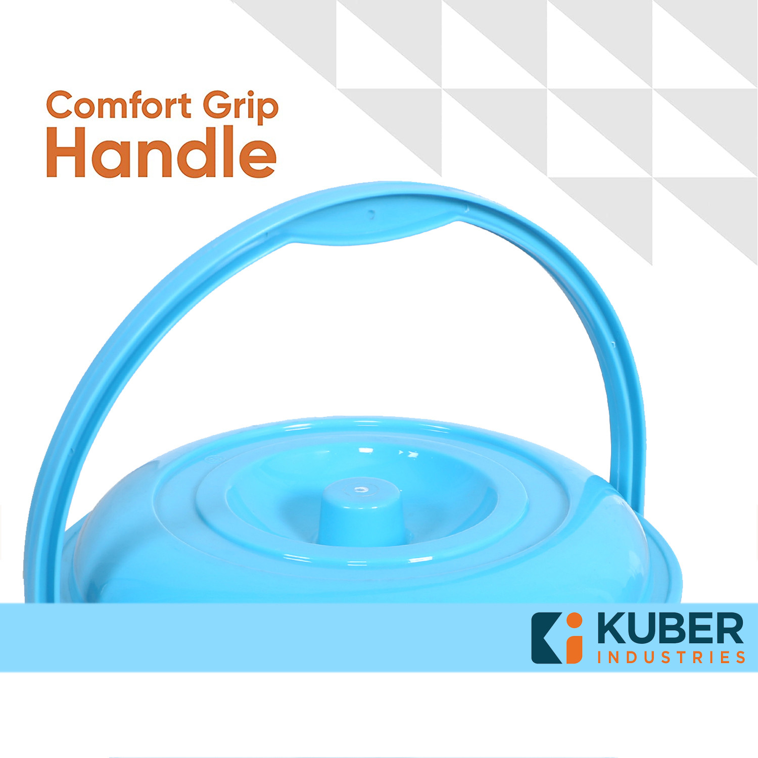 Kuber Industries Colorful Homeware Bucket|Unbreakable Plastic Bucket|Transparent Bucket with Lid & Handle for Bathroom,Home Use,13 Litre (Sky Blue)