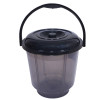 Kuber Industries Colorful Homeware Bucket|Unbreakable Plastic Bucket|Transparent Bucket with Lid &amp; Handle for Bathroom,Home Use,13 Litre (Black)