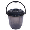 Kuber Industries Colorful Homeware Bucket|Unbreakable Plastic Bucket|Transparent Bucket with Lid &amp; Handle for Bathroom,Home Use,13 Litre (Black)