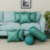 Combo of 7 Pcs Cushion &amp; Bolster Covers | Square Throw Pillow Cushion Covers | Bedside Long Round Bolster Cover with Drawstring for Diwan Set | Golden Tree - Green