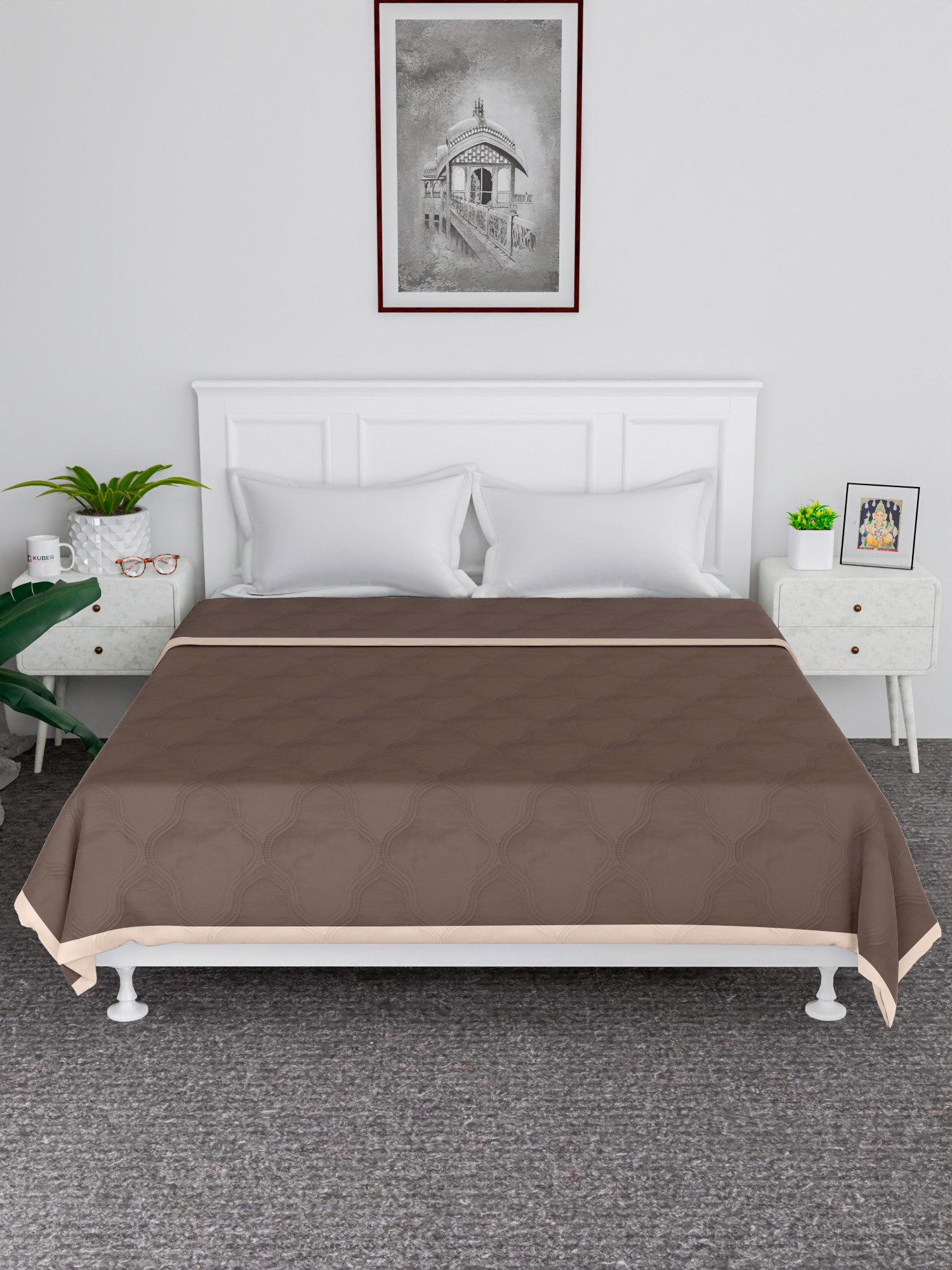 Kuber Industries Comforter  Microfiber Blanket for Summer  Blanket for Winter  Quilted Blanket Cover  Reversible Comforter  Blanket for Double Bed  Gray