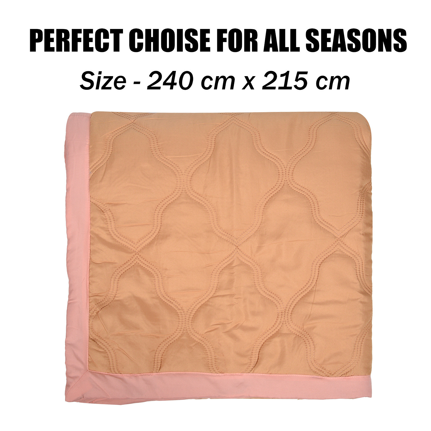 Kuber Industries Comforter | Microfiber Blanket for Summer | Blanket for Winter | Quilted Blanket Cover | Reversible Comforter | Blanket for Double Bed | Beige