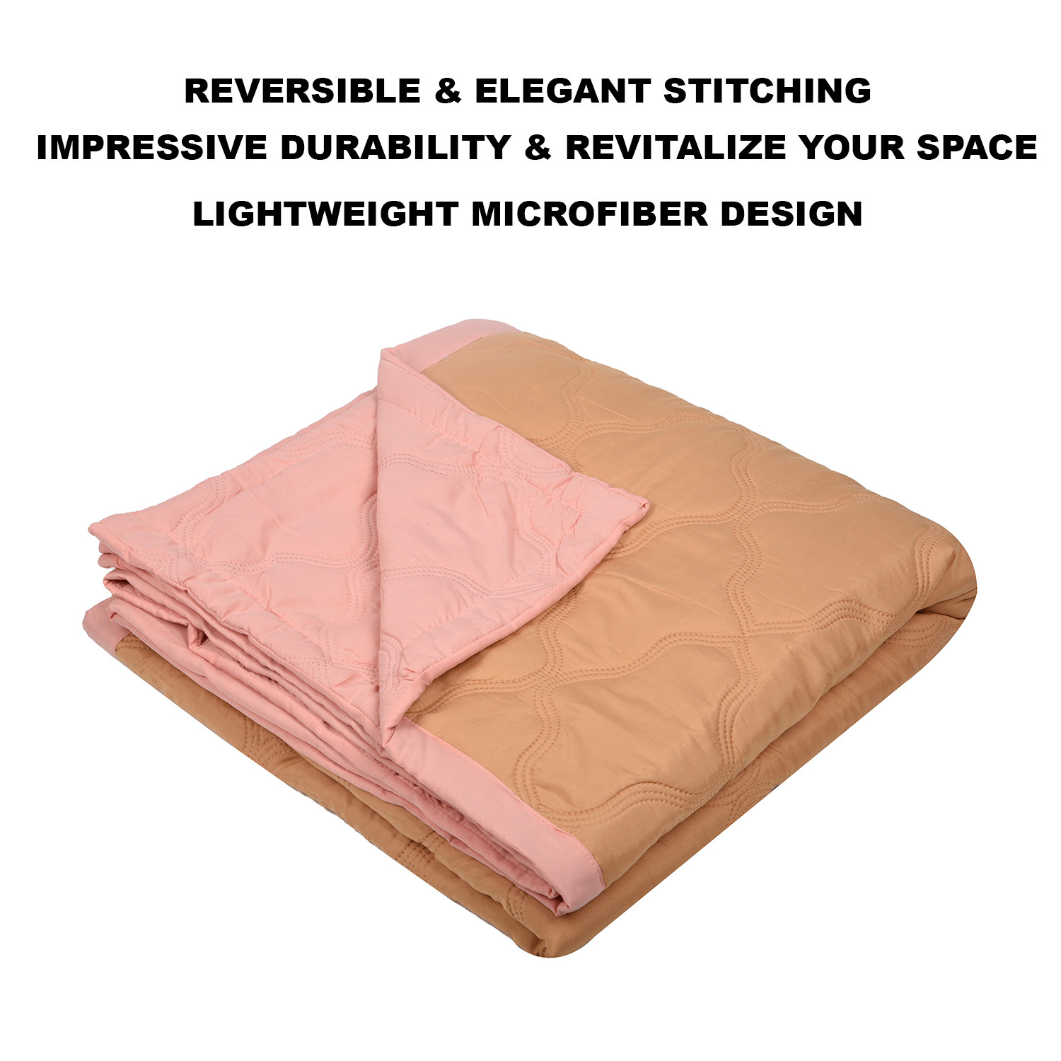 Kuber Industries Comforter | Microfiber Blanket for Summer | Blanket for Winter | Quilted Blanket Cover | Reversible Comforter | Blanket for Double Bed | Beige