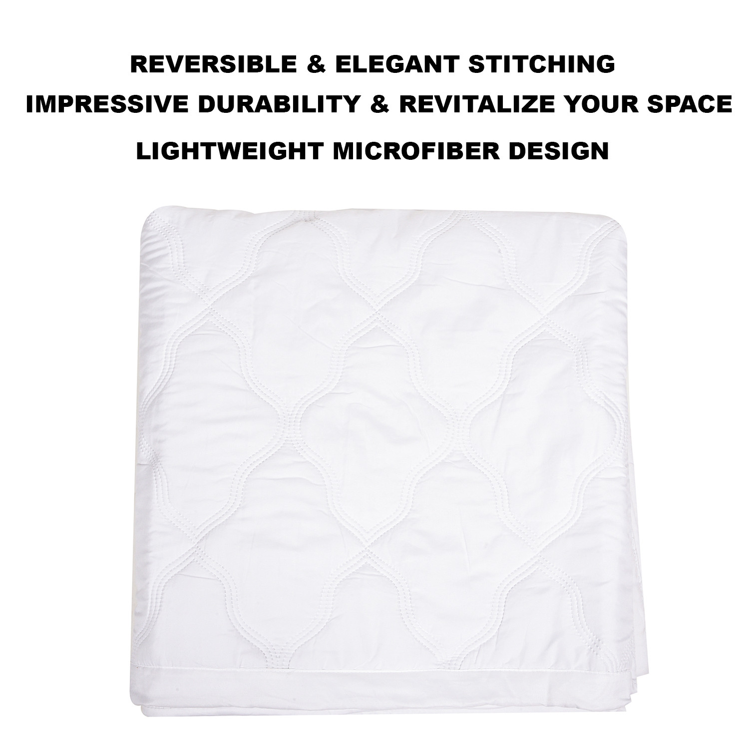 Kuber Industries Comforter | Microfiber Blanket for Summer | Blanket for Winter | Quilted Blanket Cover | Reversible Comforter | Blanket for Double Bed | White