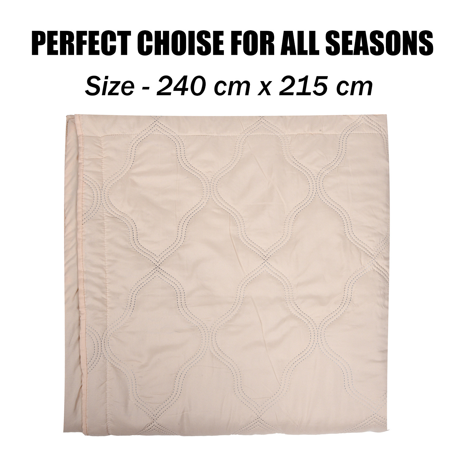 Kuber Industries Comforter | Microfiber Blanket for Summer | Blanket for Winter | Quilted Blanket Cover | Reversible Comforter | Blanket for Double Bed | Cream