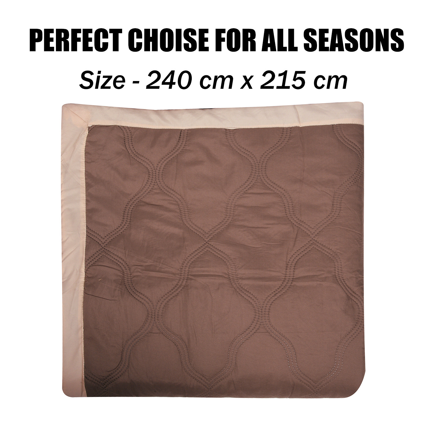 Kuber Industries Comforter | Microfiber Blanket for Summer | Blanket for Winter | Quilted Blanket Cover | Reversible Comforter | Blanket for Double Bed | Brown