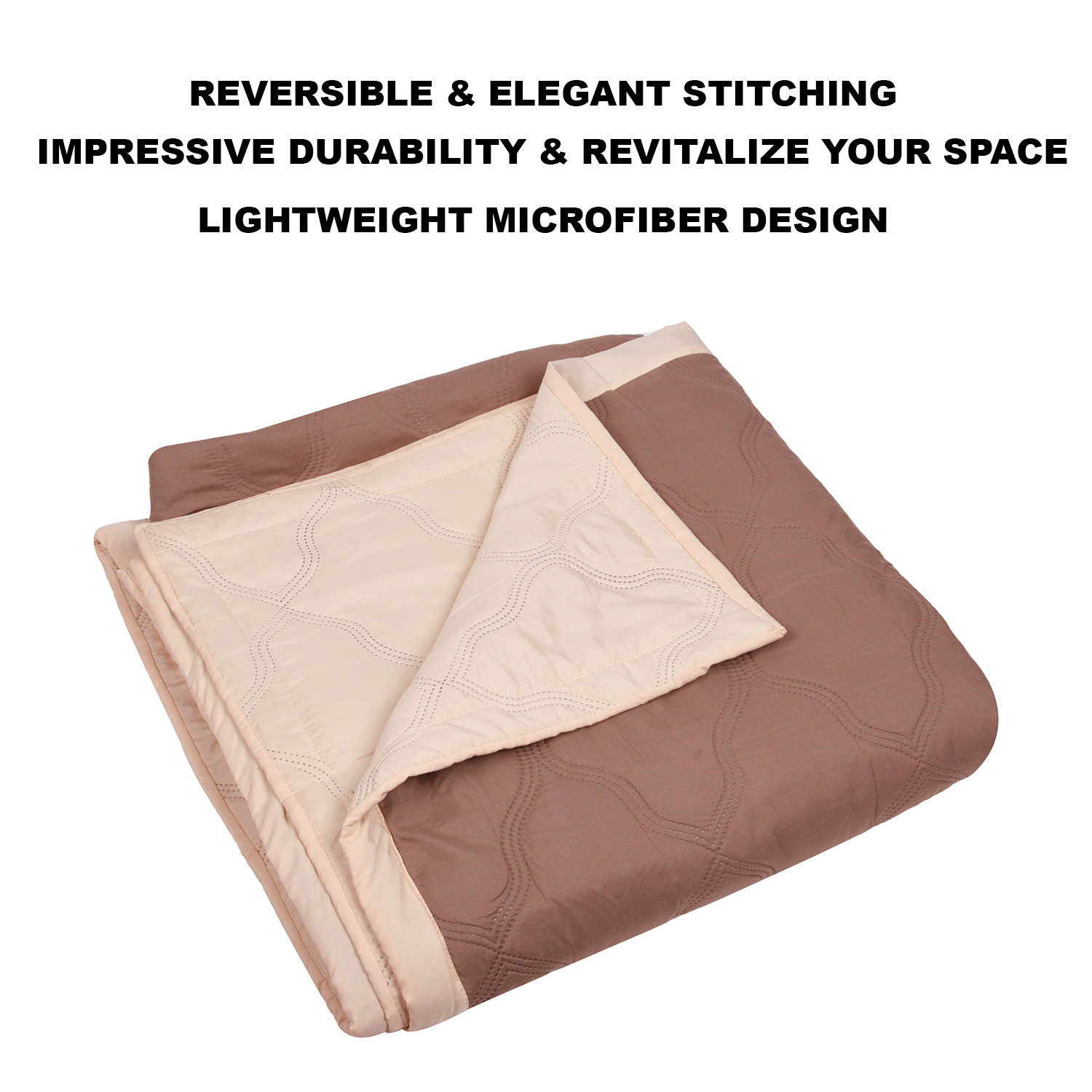 Kuber Industries Comforter  Microfiber Blanket for Summer  Blanket for Winter  Quilted Blanket Cover  Reversible Comforter  Blanket for Double Bed  Brown