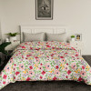 Kuber Industries Comforter for Double Bed|Microfiber Winter Comforter for Double Bed|220 GSM Reversible Flower Design Comforter|AC Quilt|Dohar (White)