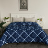 Kuber Industries Comforter for Double Bed|Microfiber Winter Comforter for Double Bed|220 GSM Reversible Zig Zag Design Comforter|AC Quilt|Dohar (Blue)