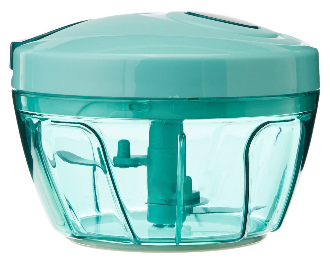 Kuber Industries Compact Vegetable Handy Chopper with 3 Blades,500 ML (Green)-KUBMART1322