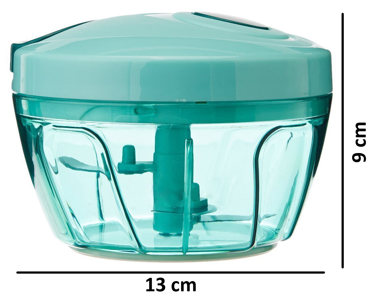 Kuber Industries Compact Vegetable Handy Chopper with 3 Blades,500 ML (Green)-KUBMART1322