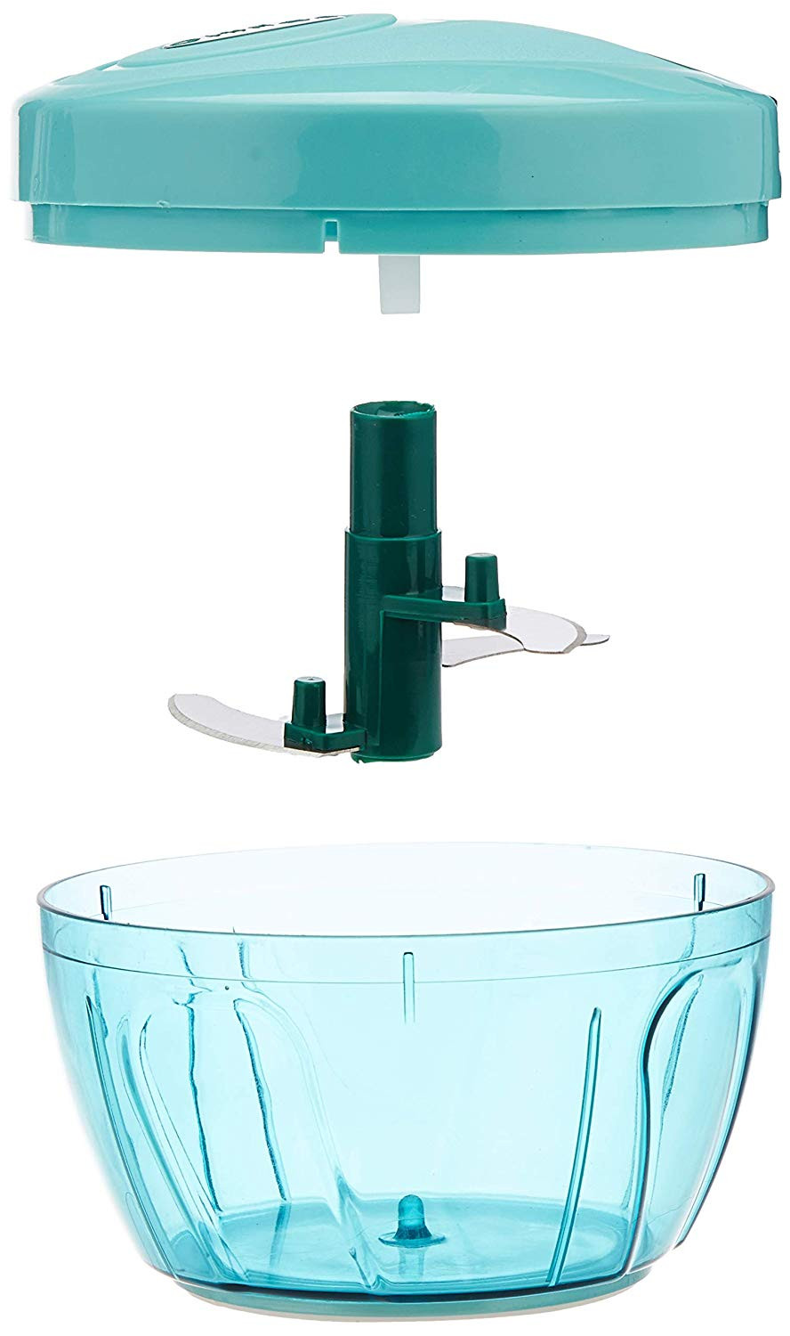 Kuber Industries Compact Vegetable Handy Chopper with 3 Blades,500 ML (Green)-KUBMART1322