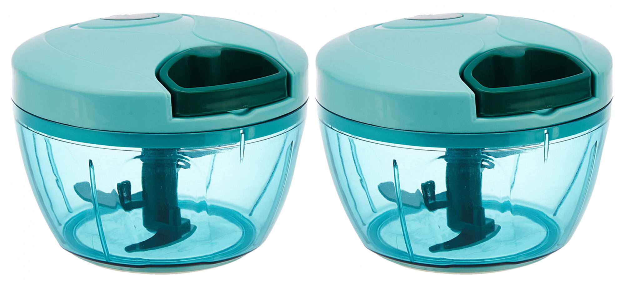 Kuber Industries Compact Vegetable Handy Chopper with 3 Blades,500 ML (Green)-KUBMART1322