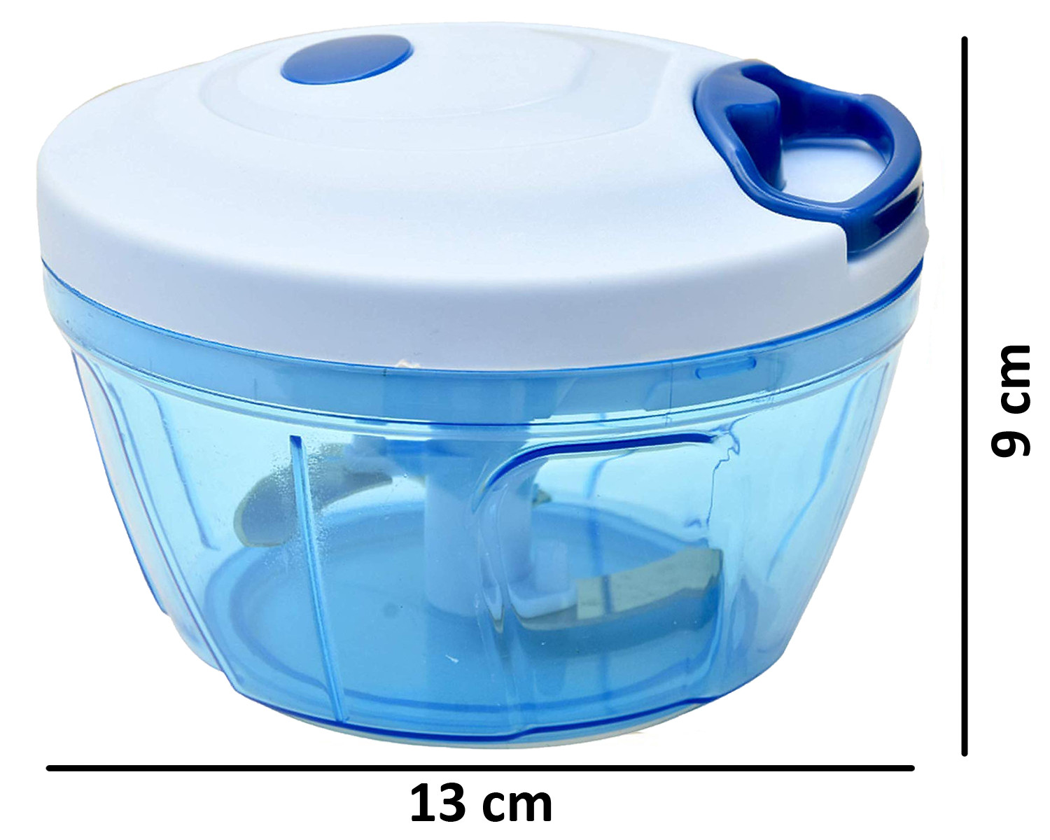 Kuber Industries Compact Vegetable Quick Chopper with 3 Blades,500 ML, (Blue)-KUBMART1326