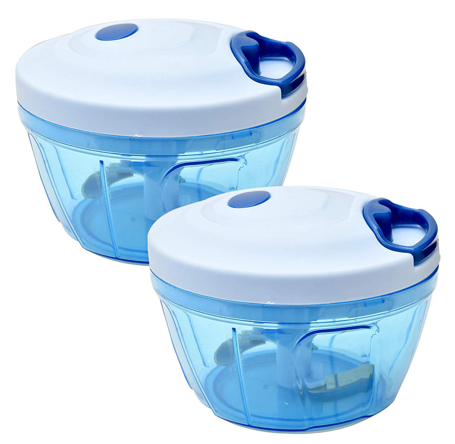 Kuber Industries Compact Vegetable Quick Chopper with 3 Blades,500 ML, (Blue)-KUBMART1326