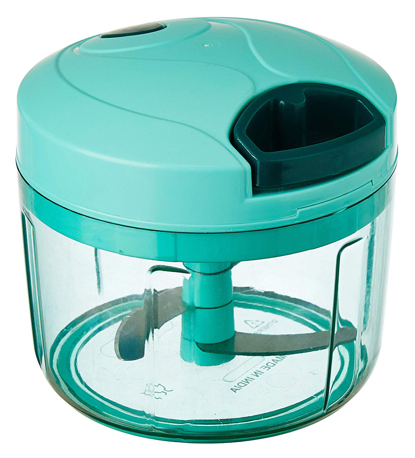Kuber Industries Compact Vegetable Quick Chopper with 3 Blades,650 ML, (Green)-KUBMART1330