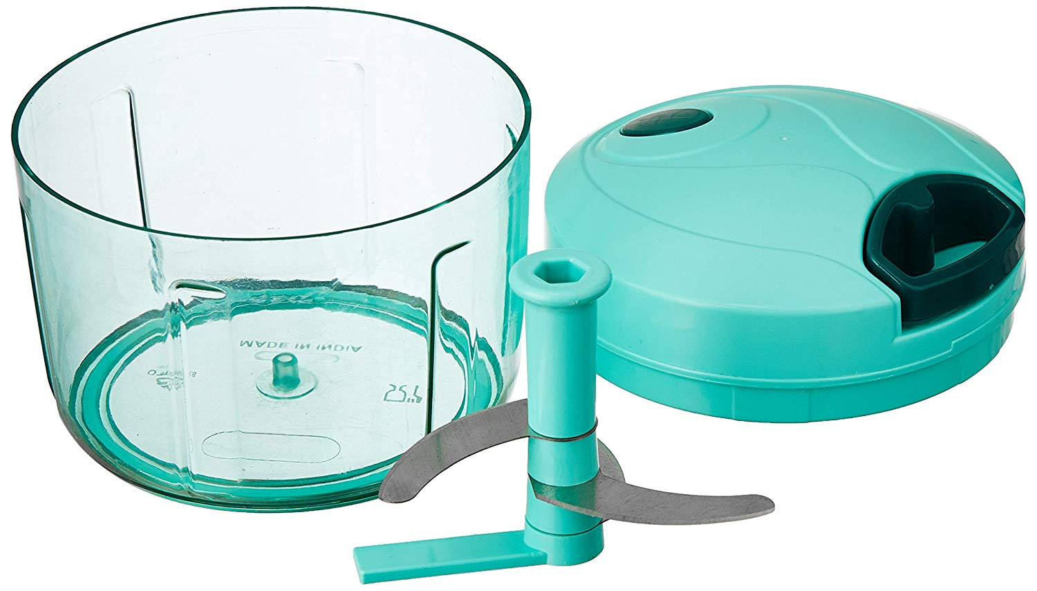 Kuber Industries Compact Vegetable Quick Chopper with 3 Blades,650 ML, (Green)-KUBMART1330