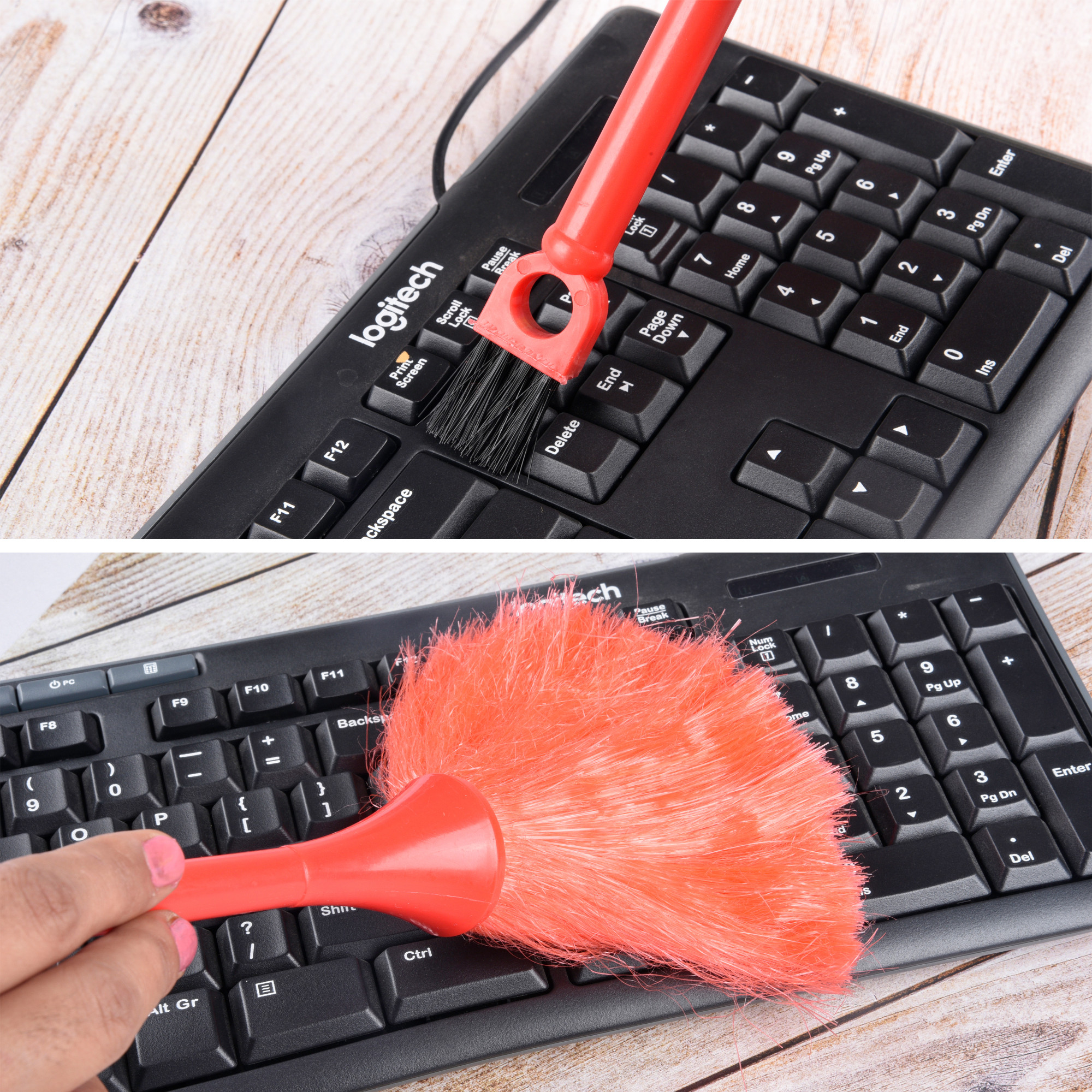 Kuber Industries Computer Brush | Computer Keyboard Brush | Kitchen Duster | Laptop Keyboard Brush | Computer Dual Brush | Cleaning Tool for Computer |Multicolor