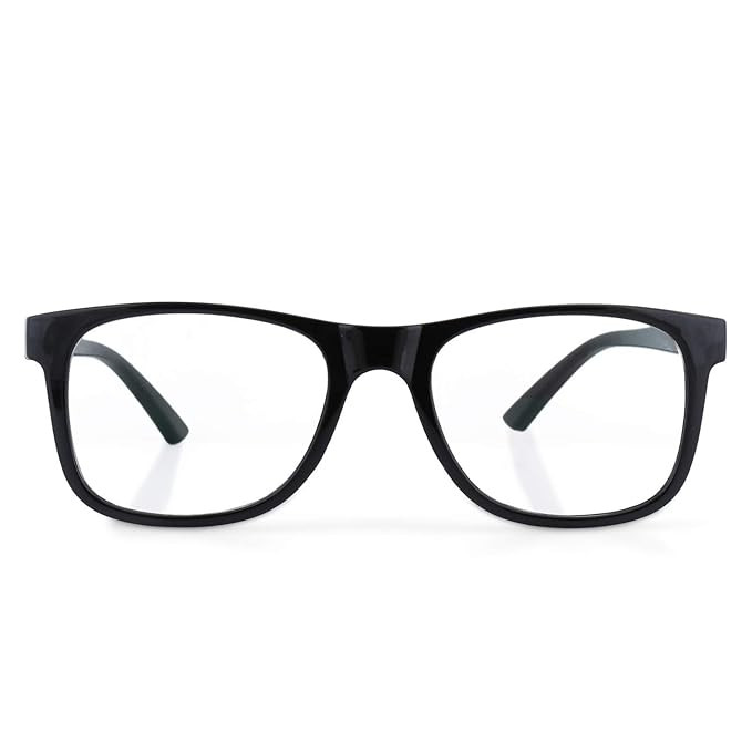 Kuber Industries Computer Glasses | Square Blue Cut Glasses | Eye Protection Glasses | Reading Glasses | UV Protection Glasses | Blue Light Filter Glasses | Zero Power Glasses | Black