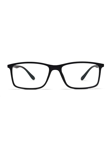 Kuber Industries Computer Glasses | Square Blue Cut Glasses | Eye Protection Glasses | Reading Glasses | UV Protection Glasses | Blue Light Filter Glasses | Zero Power Glasses | Black