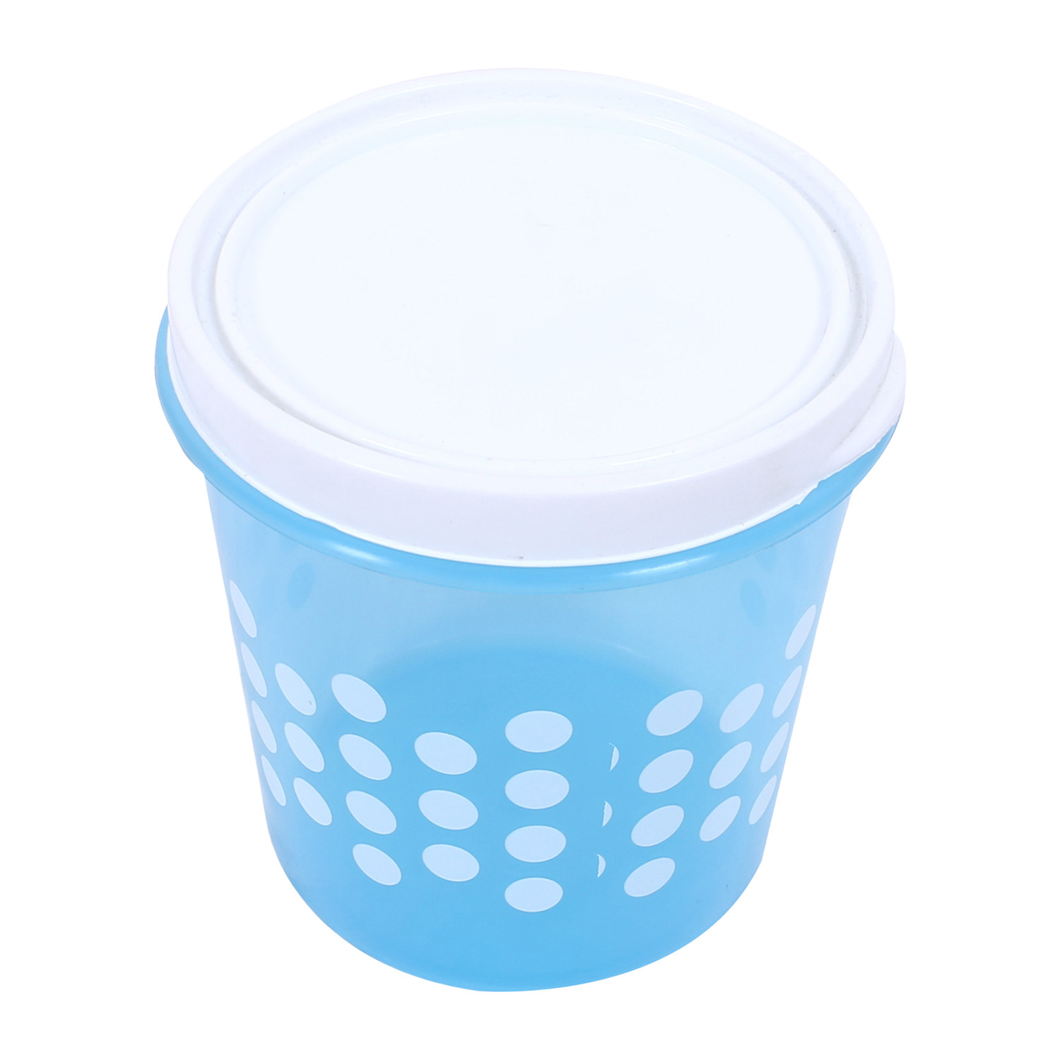 Kuber Industries Container  Plastic Container For Kitchen  Food Storage Container For Kitchen  Dot Printed Storage Containers  5 Litre  CONTI 105  Sky Blue