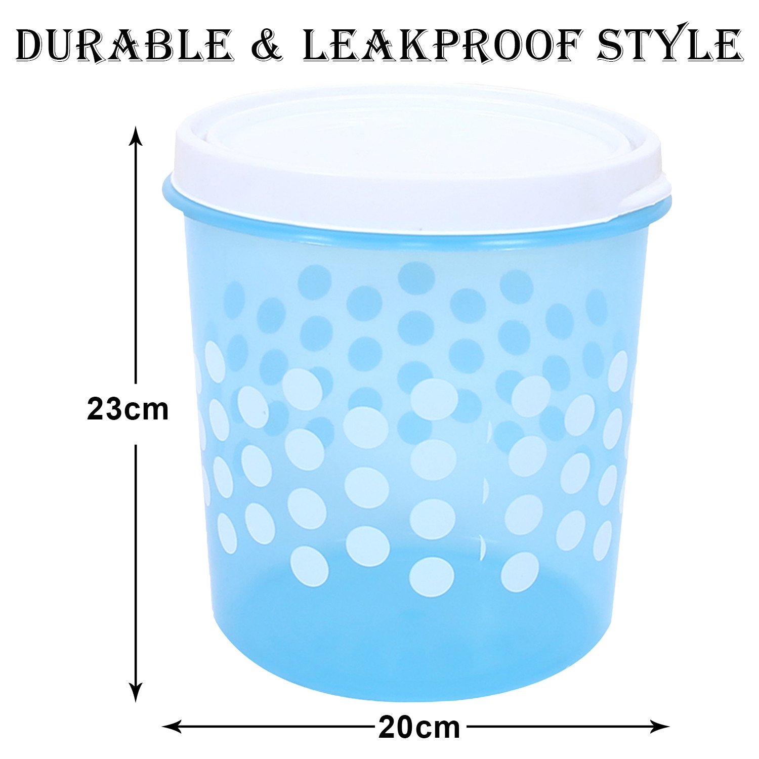 Kuber Industries Container  Plastic Container For Kitchen  Food Storage Container For Kitchen  Dot Printed Storage Containers  5 Litre  CONTI 105  Sky Blue