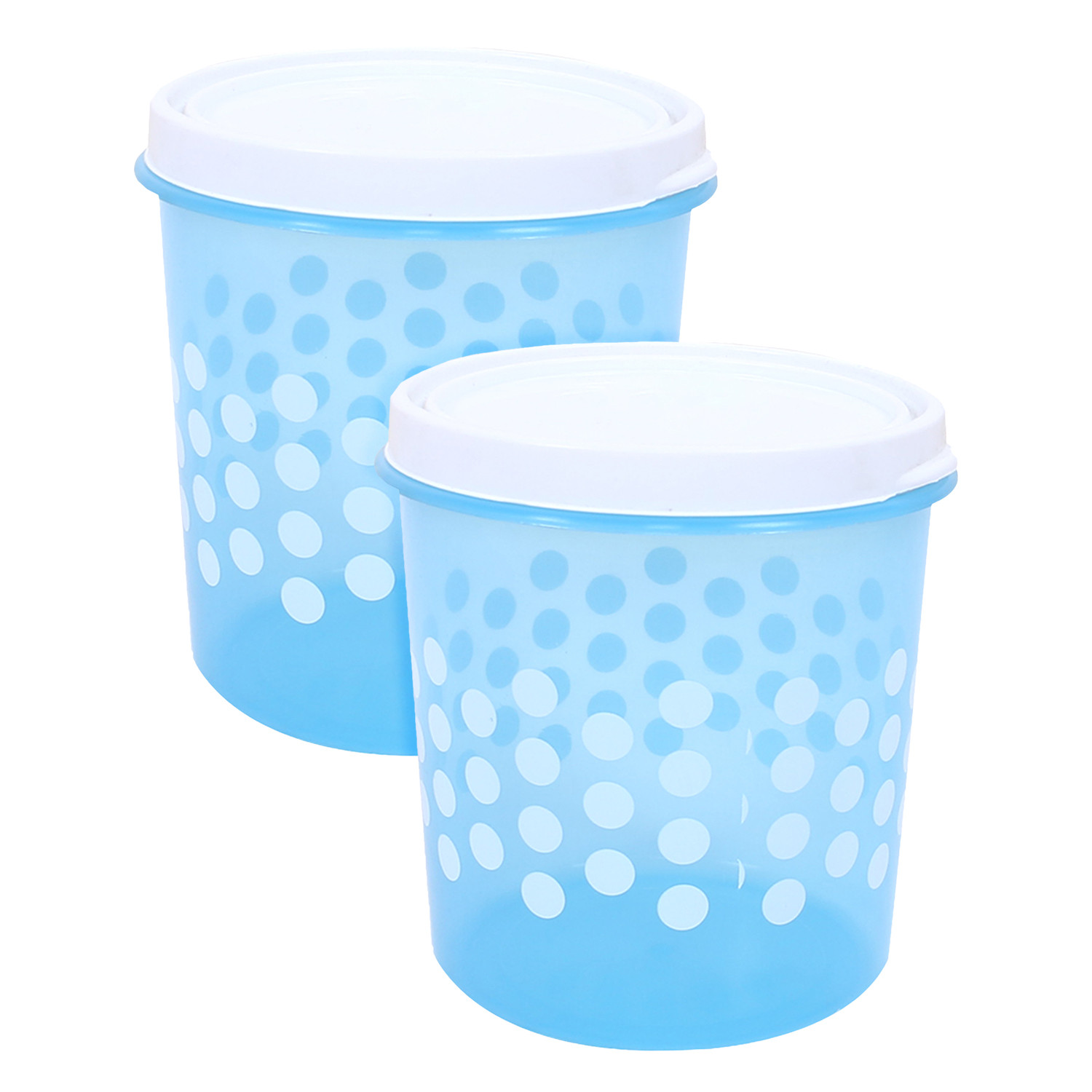 Kuber Industries Container  Plastic Container For Kitchen  Food Storage Container For Kitchen  Dot Printed Storage Containers  5 Litre  CONTI 105  Sky Blue