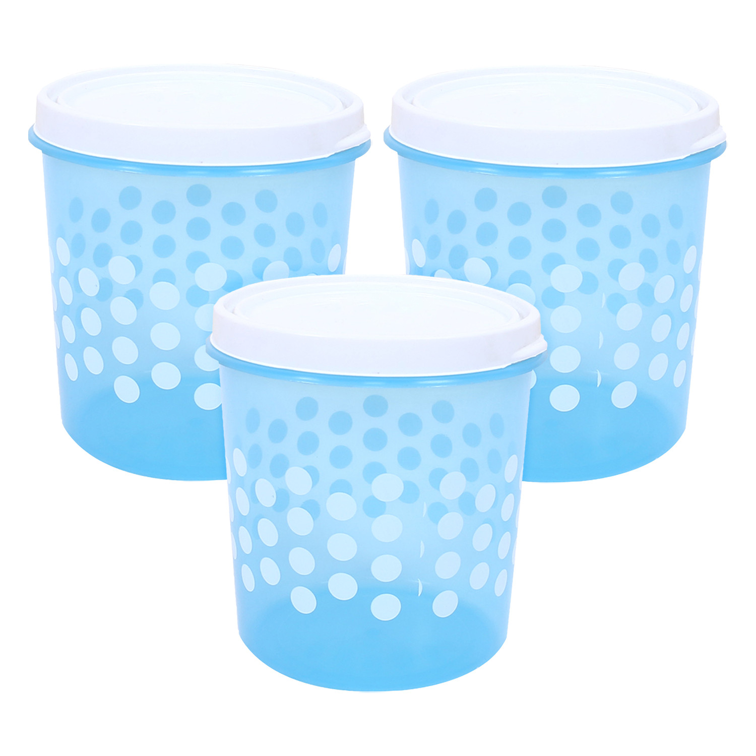 Kuber Industries Container  Plastic Container For Kitchen  Food Storage Container For Kitchen  Dot Printed Storage Containers  5 Litre  CONTI 105  Sky Blue
