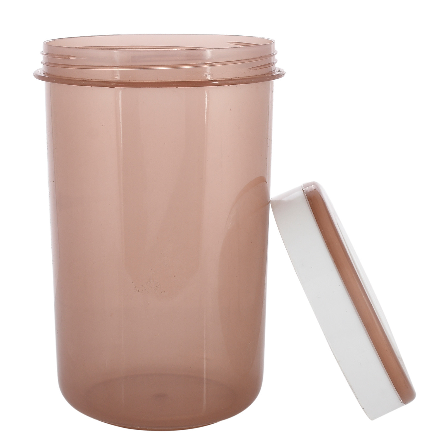 Kuber Industries Containers Set for Kitchen|BPA-Free Plastic 1500 ML Storage Containers Set With Spoon for Kitchen (Brown)