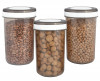 Kuber Industries Containers Set for Kitchen|BPA-Free Plastic Storage Containers Set|Kitchen Storage Containers|Grocery Containers with Spoon|SPICY 2200 ML| (Gray)