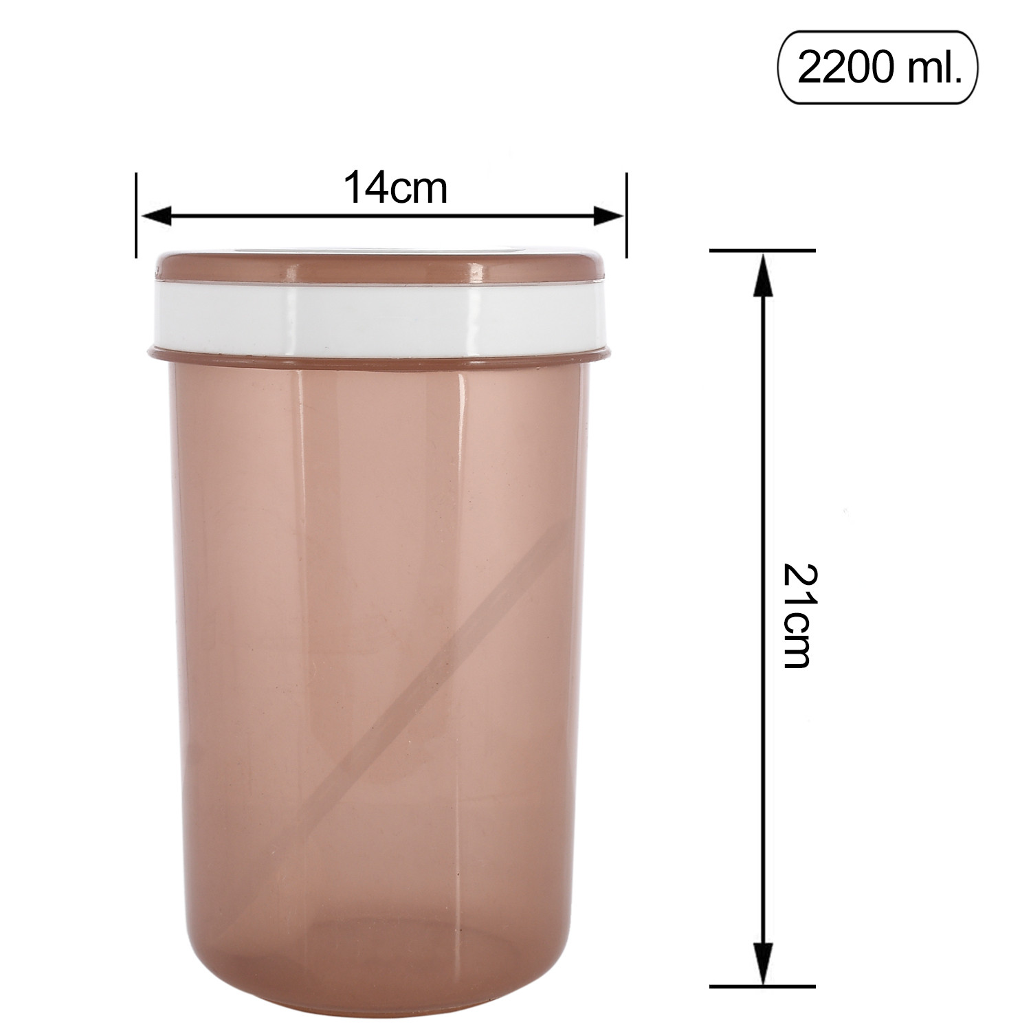 Kuber Industries Containers Set for Kitchen|BPA-Free Plastic Storage Containers Set|Kitchen Storage Containers|Grocery Containers with Spoon|SPICY 2200 ML (Brown)
