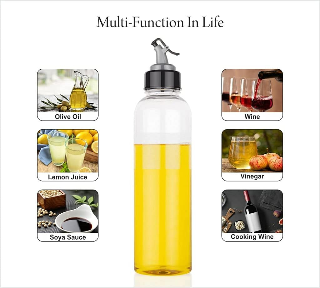 Kuber Industries Cooking Oil Dispenser|Plastic Drop Oil Bottle Dispenser for Kitchen|Unbreakable Oil Bottle with Trigger,1000 ML,(Transparent)