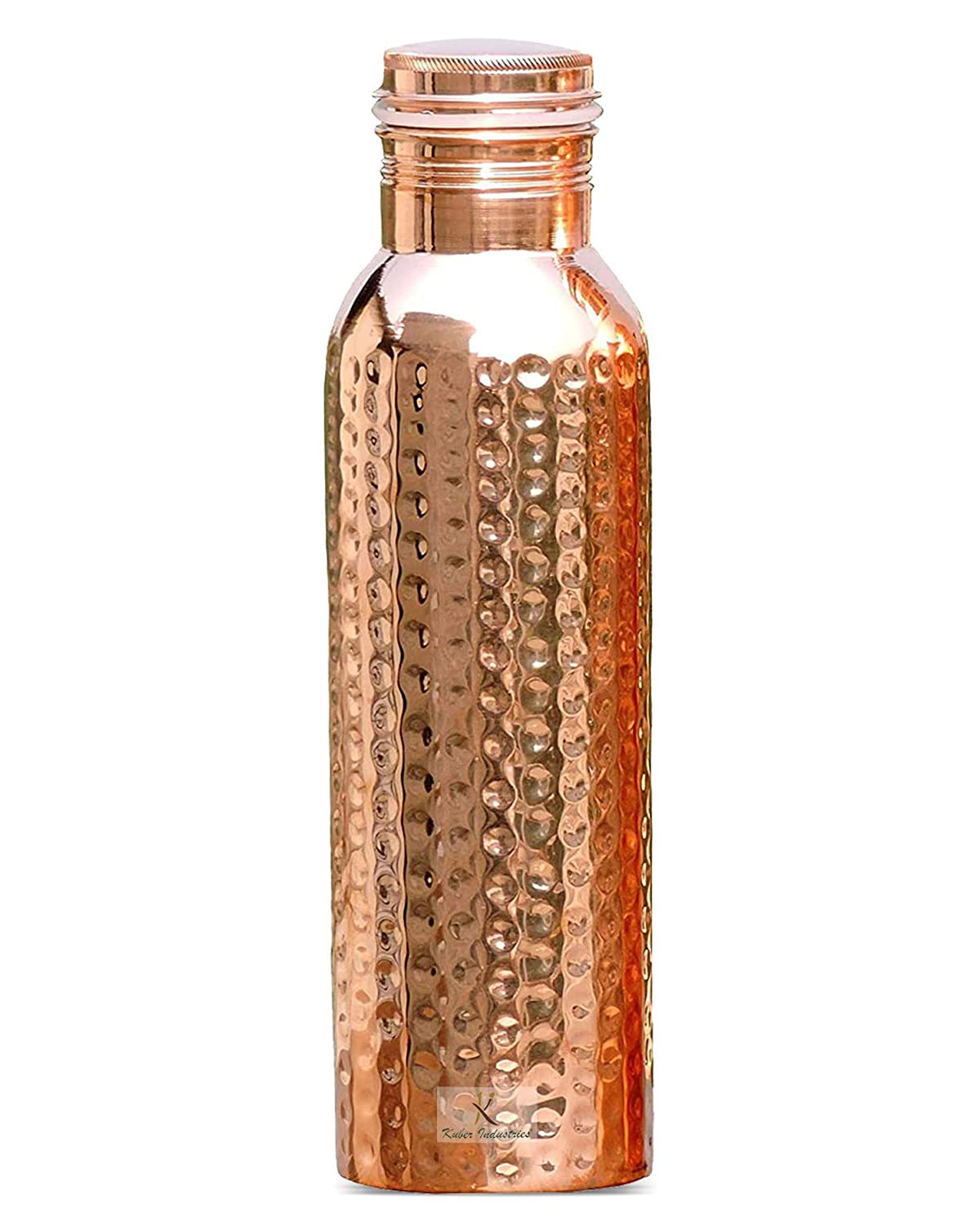 Kuber Industries Copper Hammered Design Leak Proof Water Bottle For Home, office, Traveling. 1 Ltr (Brown)