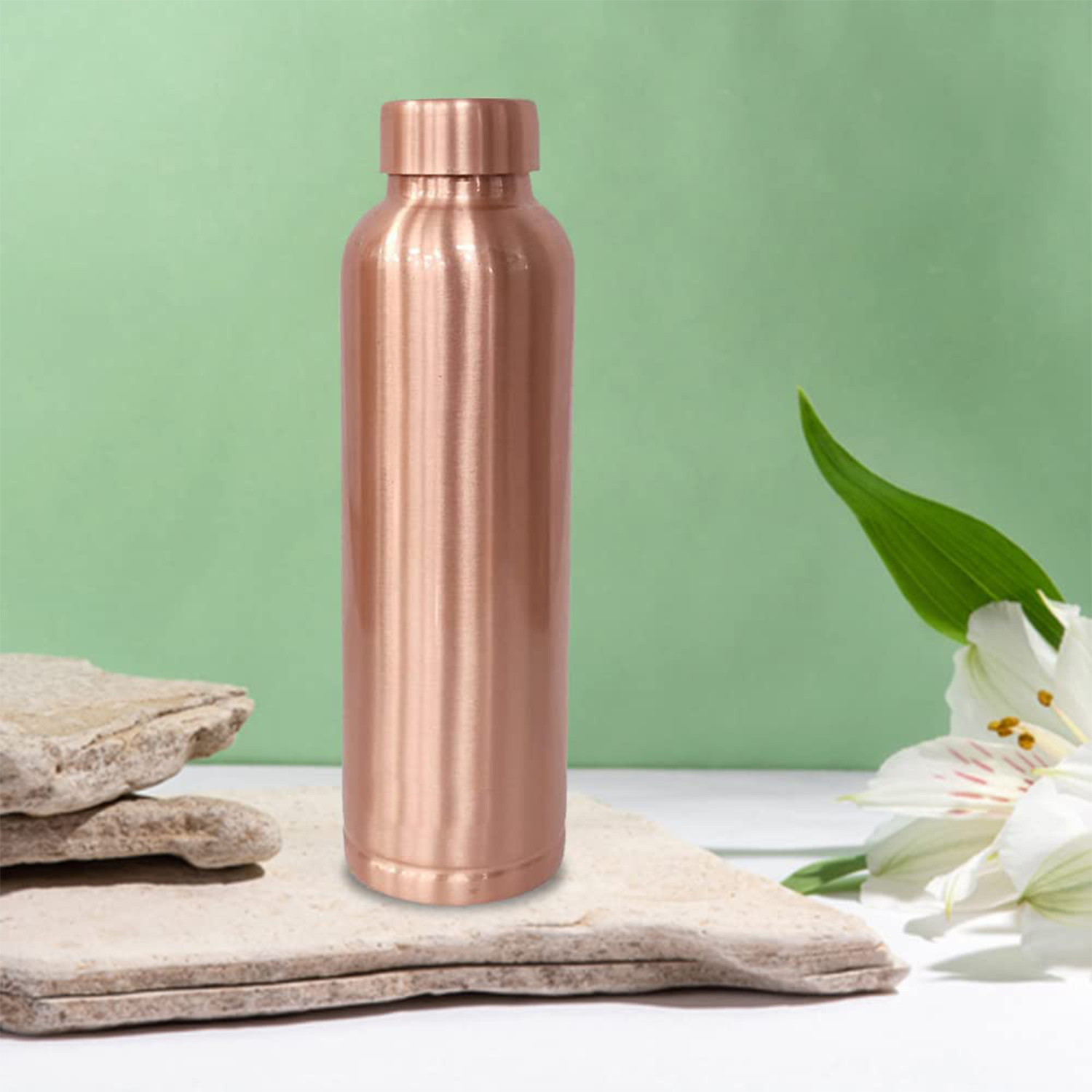 Kuber Industries Copper Water Bottle 950 ml | 100% Pure Copper Water Bottle I Leak Proof, Rust Proof I Copper Bottle For Home, School & Office (Pack of 1)