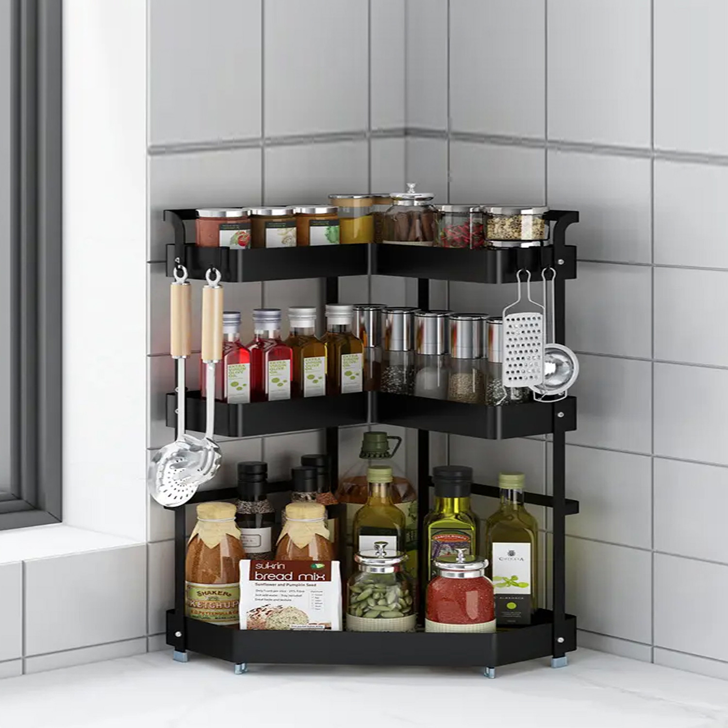 Kuber Industries Corner Kitchen Rack