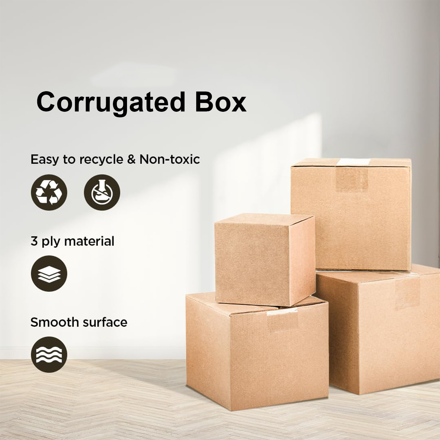 Kuber Industries Corrugated Box | 3 Ply Corrugated Packing Box | Corrugated for Shipping | Corrugated for Courier & Goods Transportation | 50 Piece | P01-12075265mm | Brown