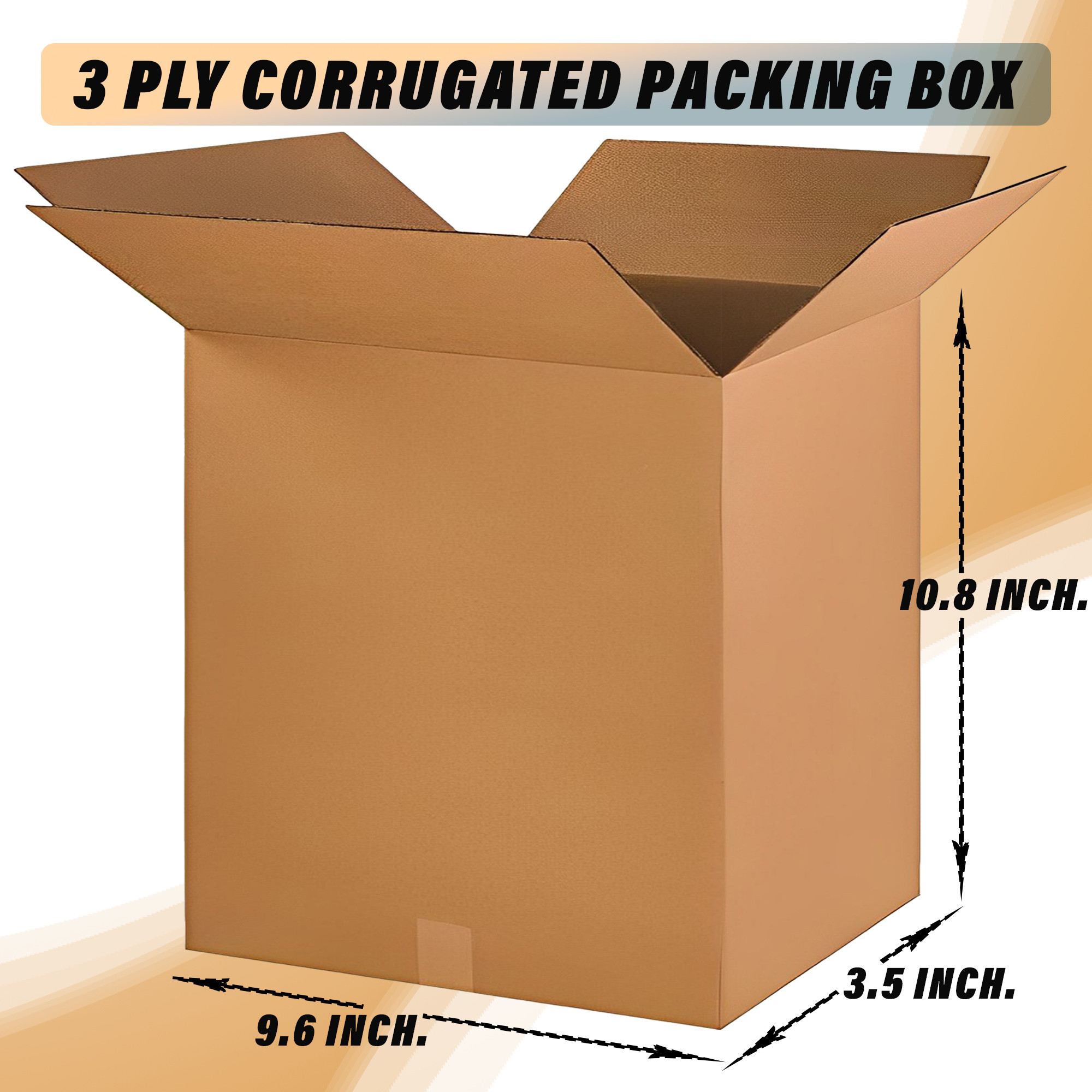 Kuber Industries Corrugated Box | 3 Ply Corrugated Packing Box | Corrugated for Shipping | Corrugated for Courier & Goods Transportation | L 9.6 x W 3.5 x H 10.8 Inch | Brown