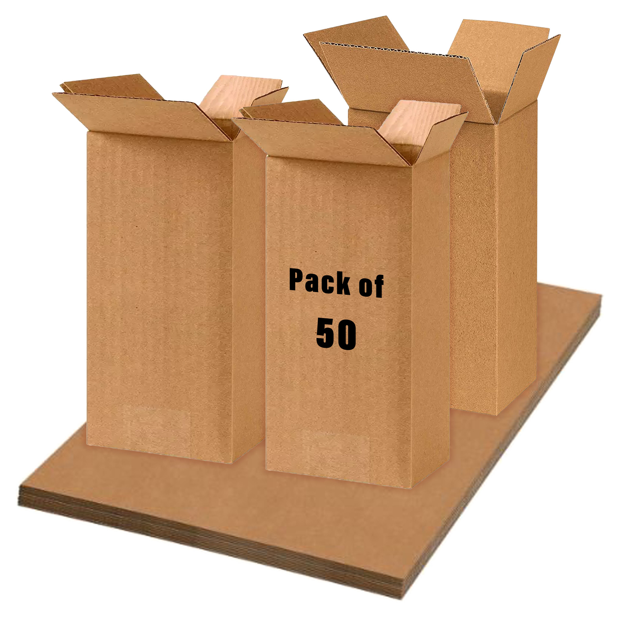 Kuber Industries Corrugated Box | 3 Ply Corrugated Packing Box | Corrugated for Shipping | Corrugated for Courier & Goods Transportation | L 6.5 x W 3.2 x H 15 Inch |Brown