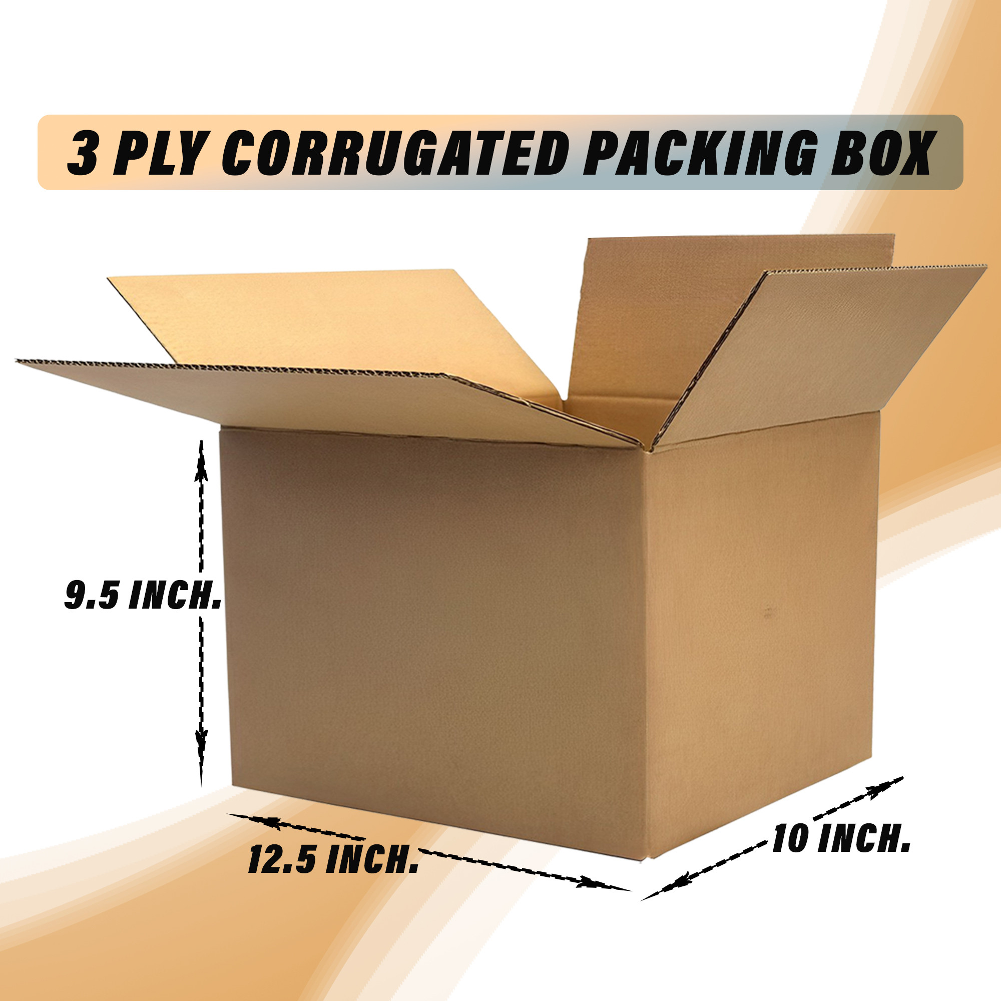 Kuber Industries Corrugated Box | 3 Ply Corrugated Packing Box | Corrugated for Shipping | Corrugated for Courier & Goods Transportation | L 12.5 x W 10 x H 9.5 Inch |Brown