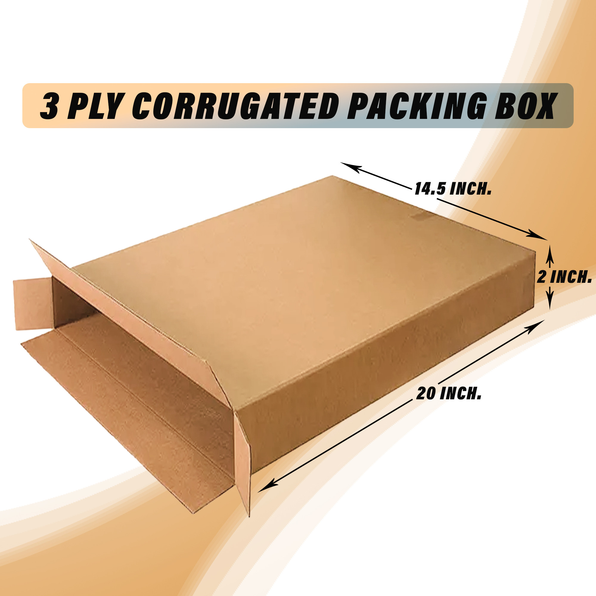 Kuber Industries Corrugated Box | 3 Ply Corrugated Packing Box | Corrugated for Shipping | Corrugated for Courier & Goods Transportation | L 14.5 x W 2 x H 20 Inch| Brown