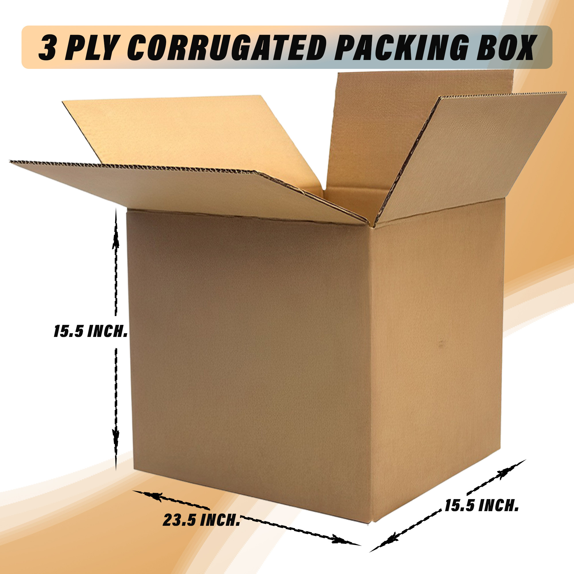 Kuber Industries Corrugated Box | 3 Ply Corrugated Packing Box | Corrugated for Shipping | Corrugated for Courier & Goods Transportation | L 23.5 x W 15.5 x H 15.5 Inch|Brown